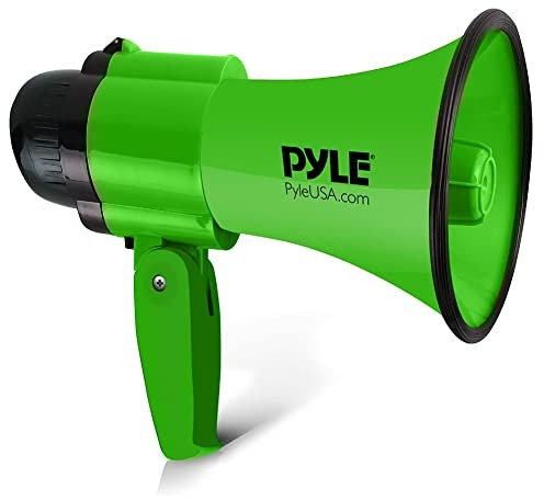 GK SOUND 1 Megaphon PMP32GR grün 30 Watt max bis 750 Meter mit eingebauter Sirene für den Innen- und Außenbereich, Sportveranstaltungen, Streiks, Vorführungen, 1 Stück