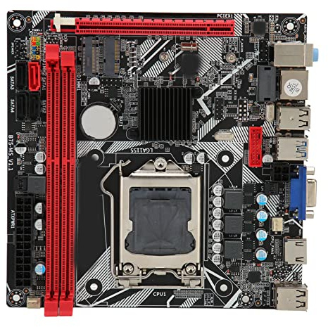 Vikye Carte Mère D'ordinateur B75 MS LGA 1155, Mémoire DDR3 1066/1333/1600/1866 Carte Mère NVME M.2 WiFi M.2 USB3.0 SATA3.0