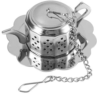Tea Infuser for Loose Tea, Stainless Steel Tea Strainer Reusable Mesh Tea Diffuser with Chain and Base for Loose Leaf Tea Mugs Teapots