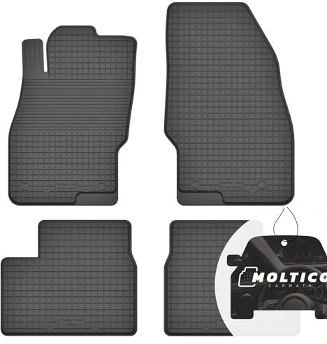 moto-MOLTICO Gummimatten Auto, 4-teiliges Set, Allwetter Gummi Fußmatten mit Rand, Antirutsch & Wasserfest Autoteppiche - passend für Opel Adam 2012-2018
