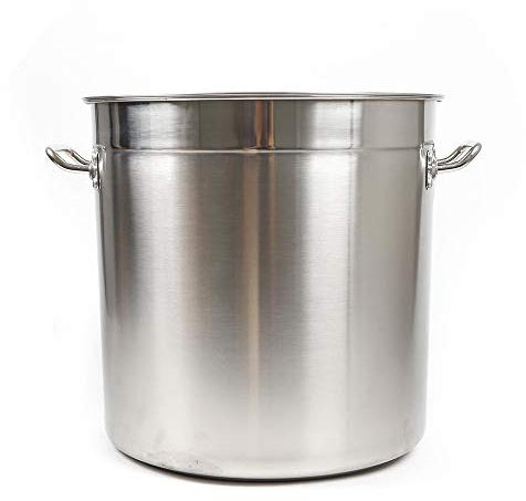 CLEADONG Olla de 35 L, acero inoxidable 201, para gastronomía, con tapa antideslizante, olla grande de litros, para todo tipo de fuegos, 38 x 39 x 41 cm