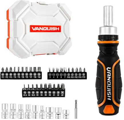 Vanquish Ratcheting Screwdriver Set, 41-Piece Precision Multi-bit Ratchet Screw Drivers (NW8005-IMP)