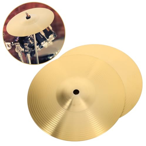 BESTonZON 2 piatti in metallo per batteria jazz, set da 8 pollici, kit di tamburo per bacini crash e Splash, lisci