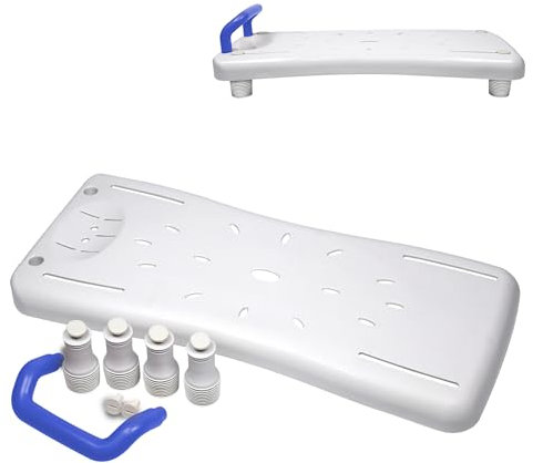 SUBTLETY 70 x 31 cm, assi da bagno per vasca da bagno, 41 – 63 cm, regolabili con seduta in polipropilene e impugnatura di sicurezza, colore blu, portata max. 150 kg, per adulti e anziani