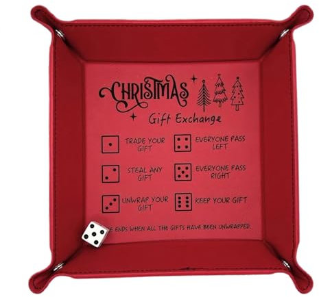 Misaakoeq Würfelrolltablett, Spielwürfeltablett zum Rollen - Würfelrollenhalter, tragbar für Spiele - Neuartiges Austauschspiel-Würfeltablett mit eingravierten Regeln für Wohnzimmer, Wohnheim