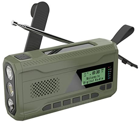 Aiciyimo /FM Bluetooth Radio Outdoor Emergency Radio 4500Mah Battery Radio Portable Solar Hand Crank Radio