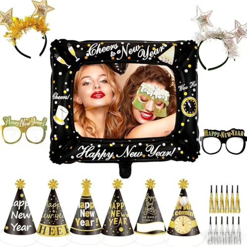 Yi'antai Silvester Deko 2026, Silvester Haarreif 2026, silvesters Kopfschmuck, Foto Requisiten 2026, 2026 silveste Brille, silvesters Aufblasbarer Fotorahmen