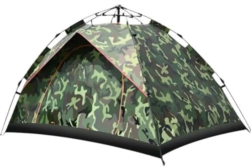 Tunnelzelte Automatisches, schnell zu öffnendes Außenzelt für 3–4 Personen, wasserdichtes Zelt, Camping, Familien-Außenzelt, leichtes, sofort aufbaubares Eisfischerzelt(Camouflage 3-4Person)