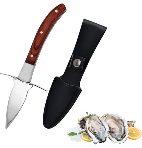 Helweet Austernmesser, Oyster Knife Set, Austernöffner, Austernbrecher, Ermöglicht Ihnen, Viele Küchenaufgaben Effizient und Einfach zu Erledigen, mit 1 Aufbewahrungstasche