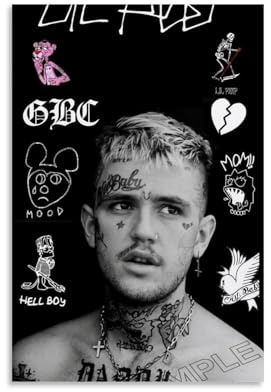 juaseehke Poster, Motiv: Lil Peep Sänger (2), dekoratives Leinwandposter, ästhetisches Poster, Wandkunst, Dekor-Poster, 30 x 45 cm, ungerahmt, 2 Stück