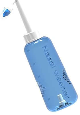Ipetboom Nase Waschen mit 500-Ml Nebenhöhlenspülflasche aus Kunststoff Nasenspülung Leicht zu Verwenden für Erwachsene und Kinder Inklusive 2 Düsen