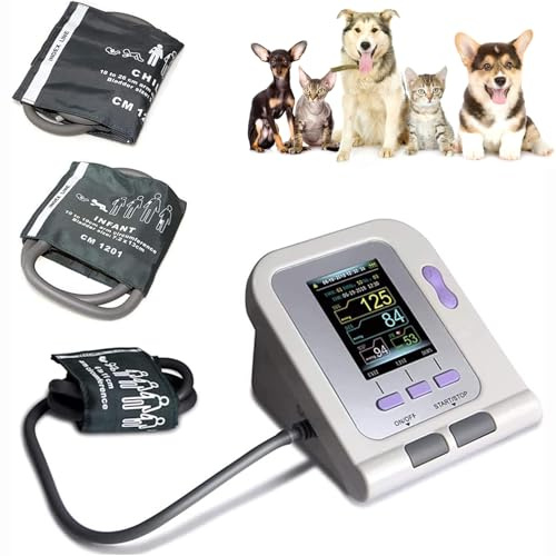 Monitor De Presión Arterial Para Mascotas, Monitor De Presión Arterial Veterinaria Digital Con 3 Puños, Pantalla LCD De 2.8 Pulgadas, Para Mascotas Para Perros Para Mascotas De Animales Cuidado