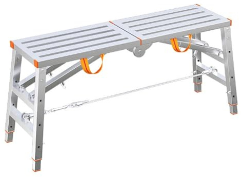ENWYTE Plataforma de Trabajo Plegable, Escalera de Trabajo, andamio de Altura Ajustable, portátil, para el hogar, la Oficina, el Taller, el Garaje, para la Limpieza, el Lavado de automóviles(120x30)