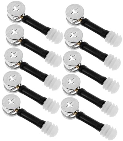 EXHUMKY 50pcs Furniture Cam Fittings Cabinet Connectors Set Metal Cam Lock Fasteners Eccentric Bolts and Pre-inserted Nuts for Wardrobe Drawer Assembly
