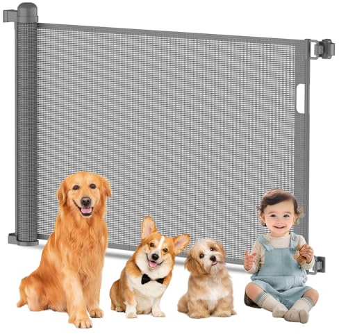Alpstorm Treppenschutzgitter Türschutzgitter Ausziehbar 0-150cm Türschutzgitter Ausziehbar Hundegitter Baby Sicherheitsgitter- Kinder- und Hundesicherung für Innen/Außen (Grau)