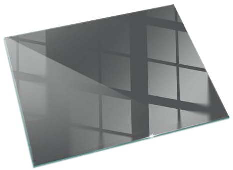 Funkenschutzplatte für Kamin 120x80 cm Rechteckige Schutzplatte Elegantes Design Stilvollem Motiv Hitzeschutz Dekorative Glasbodenplatte Glasboden Hartglas - Farbe Graubraun