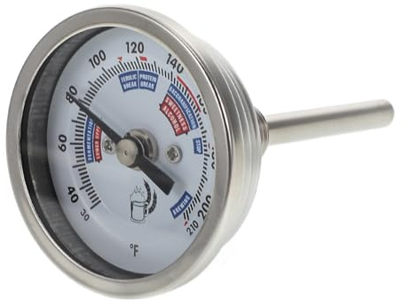 Levemolo Termometro Vino in Acciaio Resistente e Preciso per Produzione e Vino per Contenitori e Uso Professionale e Casalingo