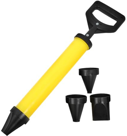 Tofficu Manual Stainless Steel Grout Caulking Gun 4-in-1 Thickened Plastic Sprayer Applicator Tube Multiple Nozzles for Cement Construction and Crack Filling