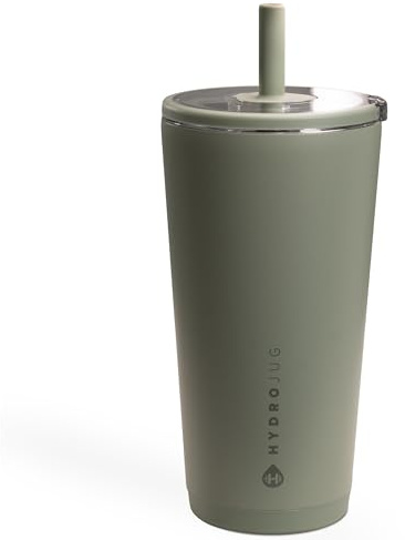 HydroJug Everyday Tumbler 20 oz – Ceramic-Lined Insulated Tumbler with Straw and Soft-Touch Lid, Cup Holder Friendly, Double-Wall Vacuum Insulation, Reusable Travel Cup – Courtyard