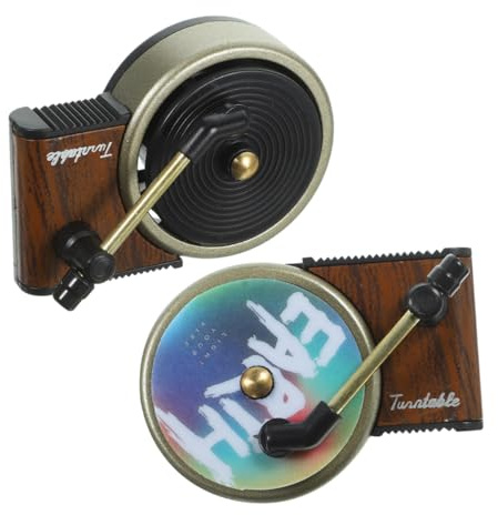 ADOCARN 2pcs Vintage Car Record Player Air Freshener Vent Clips Retro Vinyl Car Diffuser Decorative Aroma Disc for Women