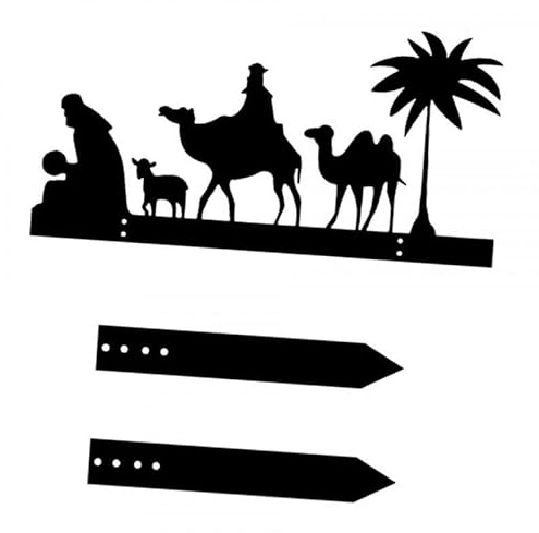 FLCPJGV Décoration de Jardin avec Silhouette de Crèche, Ornement Cadeau et Piquets pour La Pelouse. Décoration de Noël Polyvalente, Style A