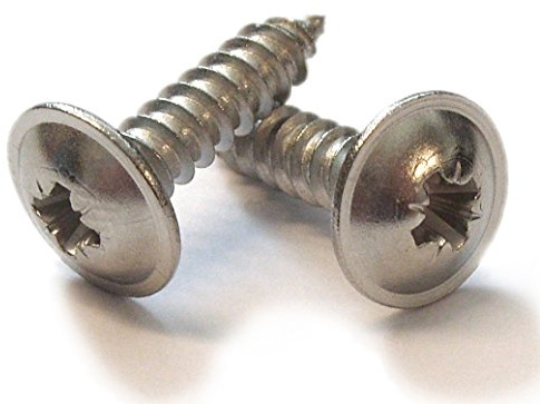 A2 Stainless Steel Pozi Flange Self Tapping Screws, No.6, No.8, No.10 Size Options, Multiple Pack Quantities Available (50, 10 X 1/2 (4.8 X 13MM))
