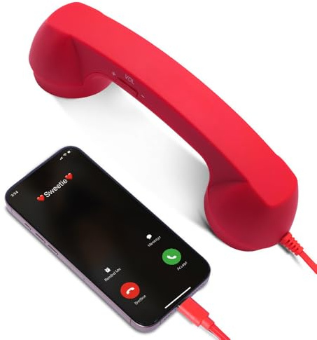 Kyduu Gammal Telefon Mottagare, Handenhet för Mobiltelefon, USB-C-kontakt, Type-C Retro Klassiska Tillbehör med Mikrofon, Retro Telefonlur för Mobiltelefoner