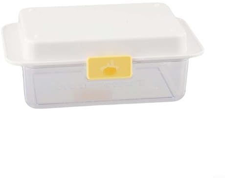 Volakebeing Beurrier hermétique pour comptoir et étagères de porte de réfrigérateur, passe au micro-ondes et au lave-vaisselle, beurrier en plastique avec couvercle, (A)