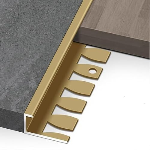 Coayuou Profilé De Finition en C Flexible Baguette Carrelage Aluminium 90cm* 3 Pièces Profile De Bordure Résistante, Durable Et Esthétique pour Vos Bords De Carrelage(Bronze Gold,8.5mm)