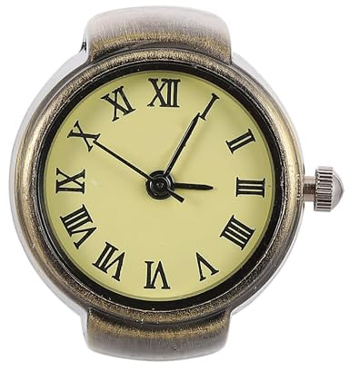 Alipis Retro Ringuhr aus Zinklegierung Dekorative Kleine Quarzuhr | Vintage Fingeruhr, Schmuckring Uhr mit Quarzwerk, Kreative Miniuhr für Finger