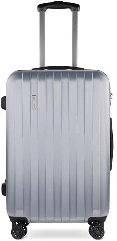 bugatti Lima Hartschalenkoffer 67x45x27,5 cm, 58,1L, 4-Rollen mit TSA-Schloss, Silber