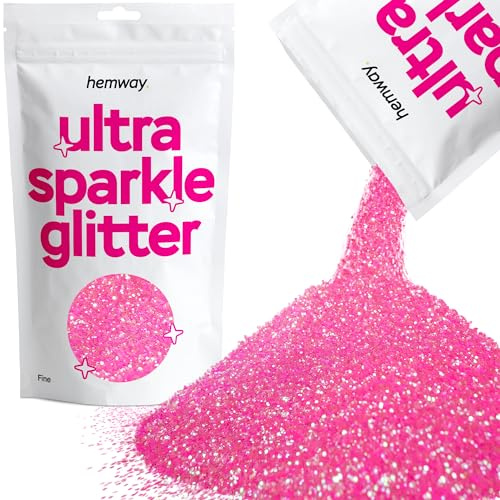 Hemway Ultra Sparkle Glitter Baby Pink Iridescent 100g Fine