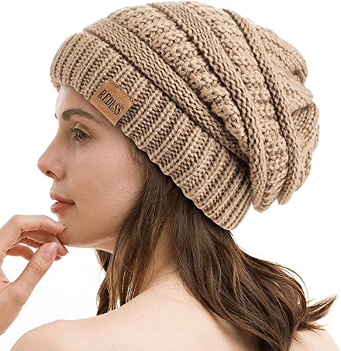 REDESS Bonnet Souple pour Hommes et Femmes Bonnet en Tricot torsadé Doux et épais pour l'hiver