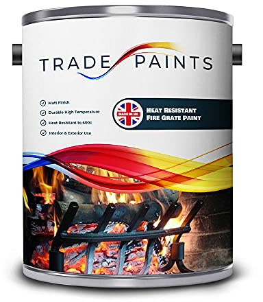 Heat Resistant Fire Grate Fireplace Paint - Matt Black 600°c - 1 Litre