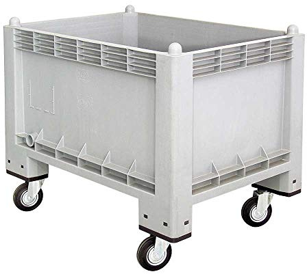 BRB Industriebox mit 4 Lenkrollen, lebensmittelecht, 300 Liter, LxBxH 1000x700x790 mm