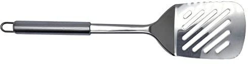 Fackelmann 670434 Elementale Küchenpalette, Schlitze aus Edelstahl, Rohrgriff, 33,5 cm, 1 Stück. Fischpalette, Legierter Stahl, Silber