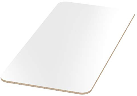 AUPROTEC 18mm Piano del Tavolo bianco 600 mm x 600 mm con raggio dell'angolo 100mm Pannello Multistrato rivestito melamminico di 40cm-200cm Legno Compensato di Betulla: quadrato 60x60 cm