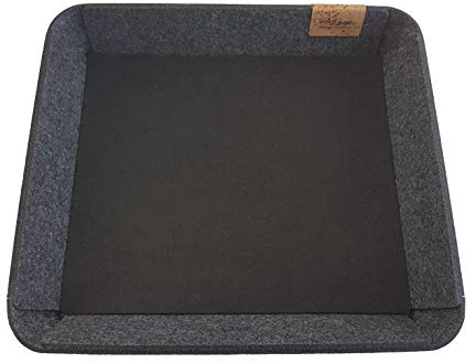 voigtdesign Schale FILZ anthrazit meliert Deko Tisch Aufbewahrung Ordnung Kommode Regal Büro 3 Ausführungen (S5 - ca.26x22x5cm, anthrazit meliert, 140 schwarz)