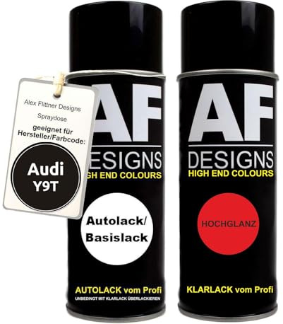 Spraydose für AUDI Y9T MYTHOSSCHWARZ MET Basislack | Spraydose für AUDI Y9T MYTHOSSCHWARZ MET Basislack – Ausführung und Lieferumfang gemäß gewählter Angebotsvariante
