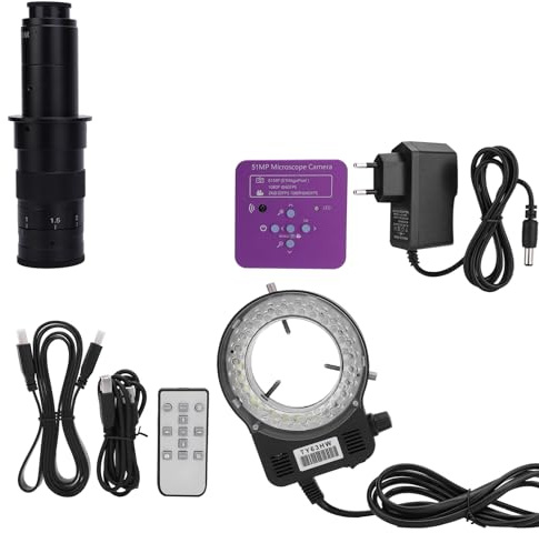 Industriemikroskop, 51MP HDMI AC100-240V Industriekamera Elektronisches Digitalmikroskop zum Schweißen von Telefonplatinen(EU Plug)