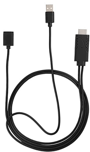 2 en 1 1080P USB hembra a HDMI macho Cable adaptador HDTV Cable apto para iPhone Android, dos en uno mismo cable de pantalla Teléfono móvil conectado a Tv Diseño de orificio de refrigeración Usb hembr
