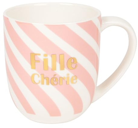 DRAEGER PARIS 1886 - Mug en Céramique Bleu avec Message Fille Chérie - Cadeau Famille, Enfant - Humour et Amour - 320 ml - Boîte Cadeau Élégante - Design Graphique et Chic