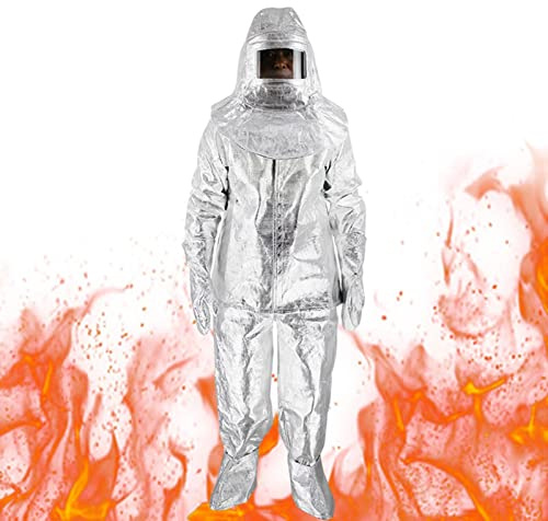 Yajimsa Combinaison résistante au feu – Vêtements de feu à 500 degrés – Combinaison aluminisée résistante à la chaleur à 500 degrés – Vêtements ignifuges avec 1 combinaison, 1 paire de gants et 1