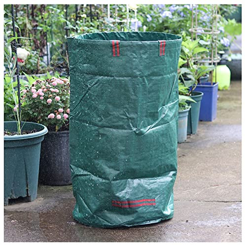 CCLONGTT 120L/272L/300L/400L/500L Wiederverwendbare Gartensäcke Garten Abfallsäcke Hof Blatt Taschen mit Gartenhandschuhen Terrasse Abfallbehälter Müllcontainer (Color : 4pcs, Size : 400L)