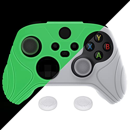 eXtremeRate PlayVital Funda de Silicona para Xbox Series X/S Mando | Suave al Tacto, Cubierta Protectora de Goma, Antideslizante, con 2 Tapas para Joysticks, Edición Samurai, Brilla en Oscuridad