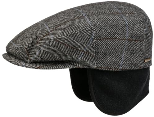 Stetson Kent Schirmmütze Karodesign Ohrenklappen Made in EU Herren Herbst Winter