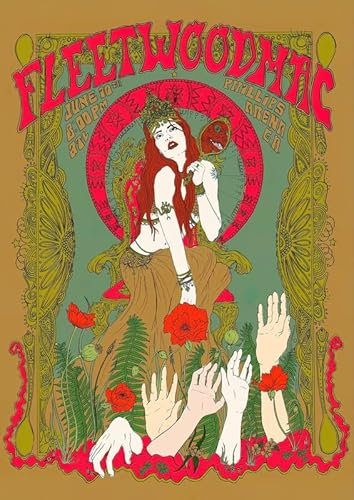 fleetwood mac 2 Retro Vintage Rock Concert Gig Poster Wall Art A4
