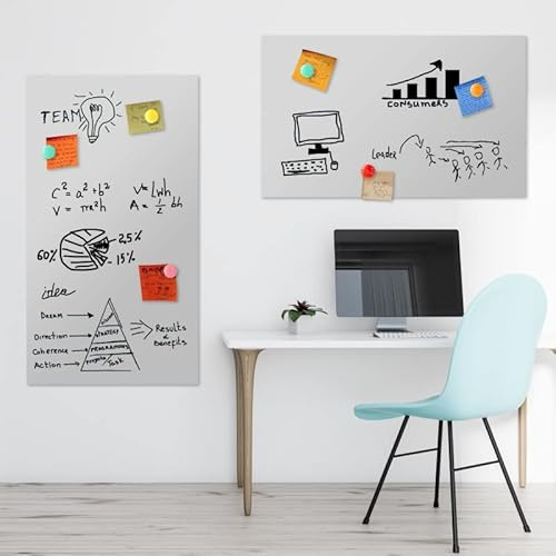 Tafelfolien-Shop Magnetfolie | Tafelfolie Kinder | PVC-Frei | Haftgrund für Magnete | Magnettafel | selbstklebend | beschreibbar, abwischbar, magnetisch, zuschneidbar (hellgrau, 70x30cm)