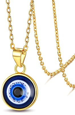 Supcare Damen Herren Multi-Style Evil Eye Halskette Böse Nazar Auge Vintage Anhänger Kette Glücksschmuck für Mädchen aus 925 Sterling-Silber/Kupfer