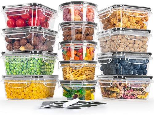 GoMaihe Frischhaltedosen mit Deckel Tupperdosen 13er-Set Gefrierdosen Luftdicht Vorratsdosen Meal Prep Boxen Rund Essensbox, Spülmaschinen Mikrowellen & Gefriergeeignet, BPA Frei